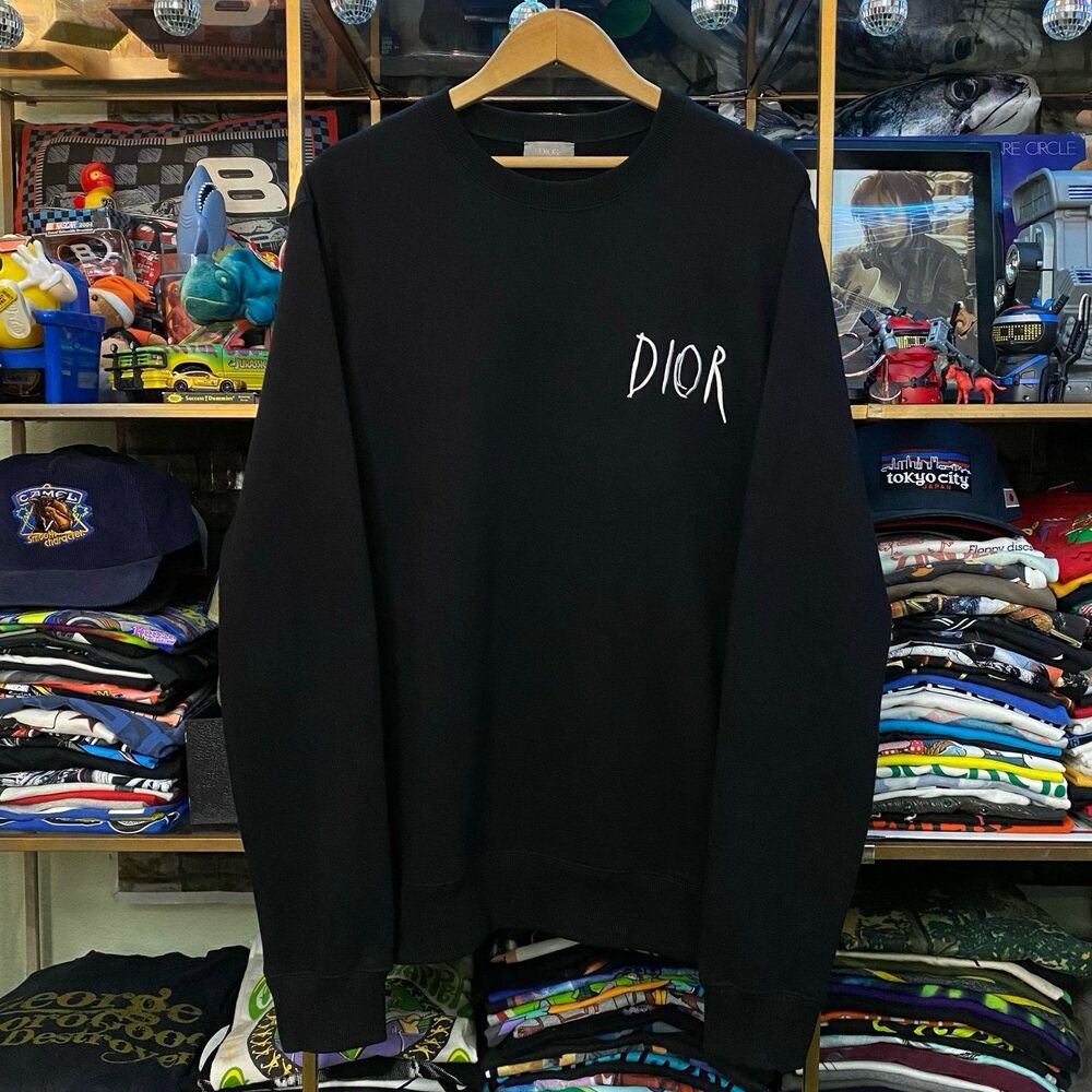 Christian Dior Paris x Raymond Pettibon Logo Men’s Crewneck Sweatshirt Sz Large